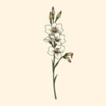 Minimal Color Gladiolus Tattoo