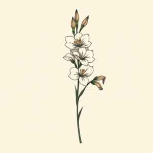 Minimal Color Gladiolus Tattoo