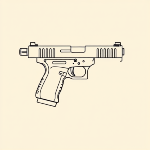 Minimal Color Glock Tattoo