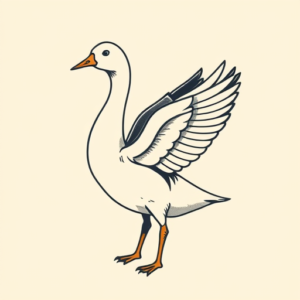 Minimal Color Goose Tattoo