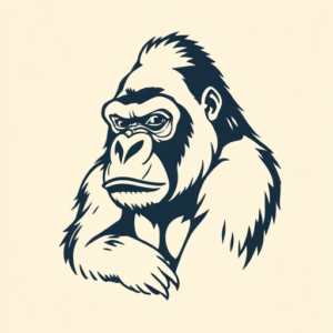 Minimal Color Gorilla Tattoo