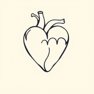 Minimal Color Heart Tattoo