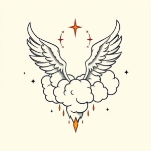 Minimal Color Heaven Tattoo