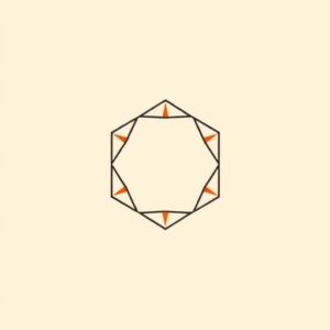Minimal Color Hexagon Tattoo