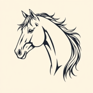 Minimal Color Horse Tattoo