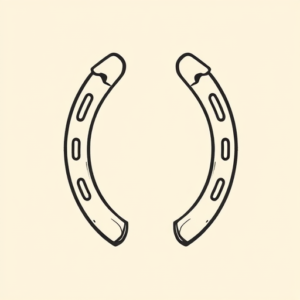 Minimal Color Horseshoe Tattoo