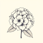 Minimal Color Hydrangea Tattoo