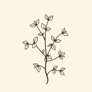 Minimal Color Ivy Tattoo