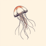 Minimal Color Jellyfish Tattoo