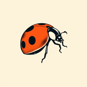 Minimal Color Ladybug Tattoo