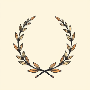 Minimal Color Laurel Tattoo