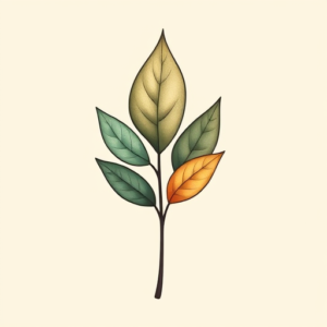 Minimal Color Leaf Tattoo