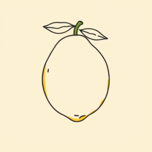 Minimal Color Lemon Tattoo