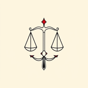 Minimal Color Libra Tattoo