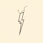 Minimal Color Lightning Tattoo