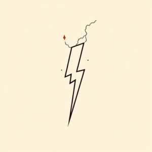Minimal Color Lightning Tattoo