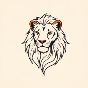 Minimal Color Lioness Tattoo
