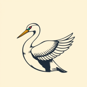 Minimal Color Loon Tattoo