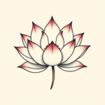 Minimal Color Lotus Tattoo