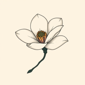 Minimal Color Magnolia Tattoo