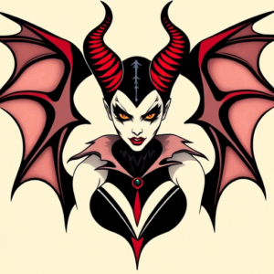 Minimal Color Maleficent Tattoo