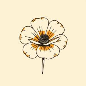 Minimal Color Marigold Tattoo