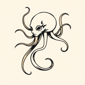 Minimal Color Medusa Tattoo