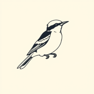 Minimal Color Mockingbird Tattoo