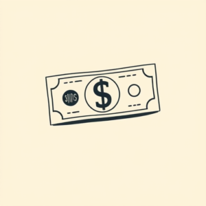 Minimal Color Money Tattoo