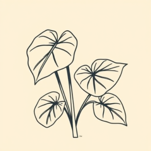 Minimal Color Monstera Tattoo
