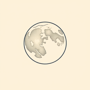 Minimal Color Moon Tattoo