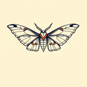 Minimal Color Mothman Tattoo