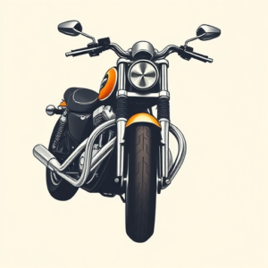 Minimal Color Motorcycle Tattoo