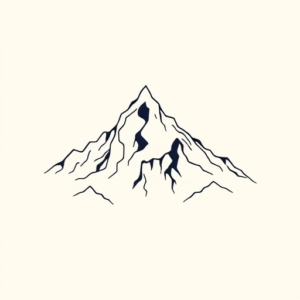 Minimal Color Mountain Tattoo