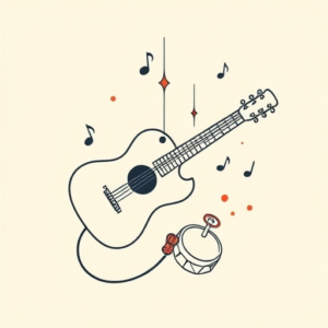 Minimal Color Music Tattoo