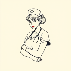 Minimal Color Nurse Tattoo