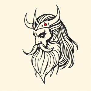 Minimal Color Odin Tattoo
