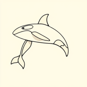 Minimal Color Orca Tattoo