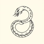 Minimal Color Ouroboros Tattoo