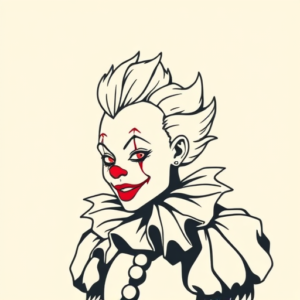 Minimal Color Pennywise Tattoo