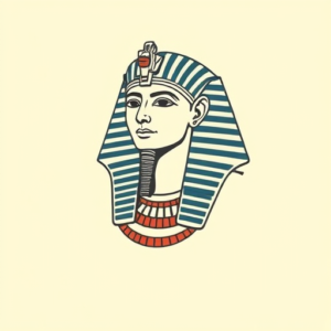 Minimal Color Pharaoh Tattoo