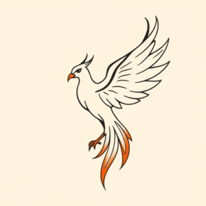 Minimal Color Phoenix Tattoo