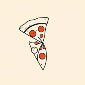 Minimal Color Pizza Tattoo