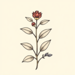 Minimal Color Plant Tattoo