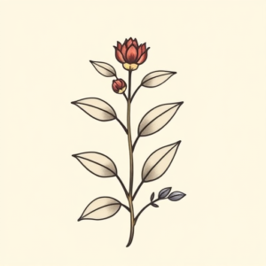 Minimal Color Plant Tattoo