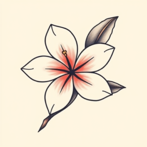 Minimal Color Plumeria Tattoo