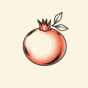 Minimal Color Pomegranate Tattoo