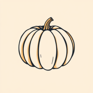 Minimal Color Pumpkin Tattoo
