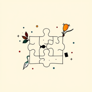 Minimal Color Puzzle Tattoo