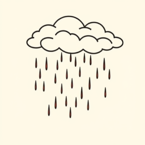 Minimal Color Rain Tattoo